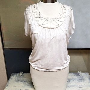 A. Byer Cream tunic top